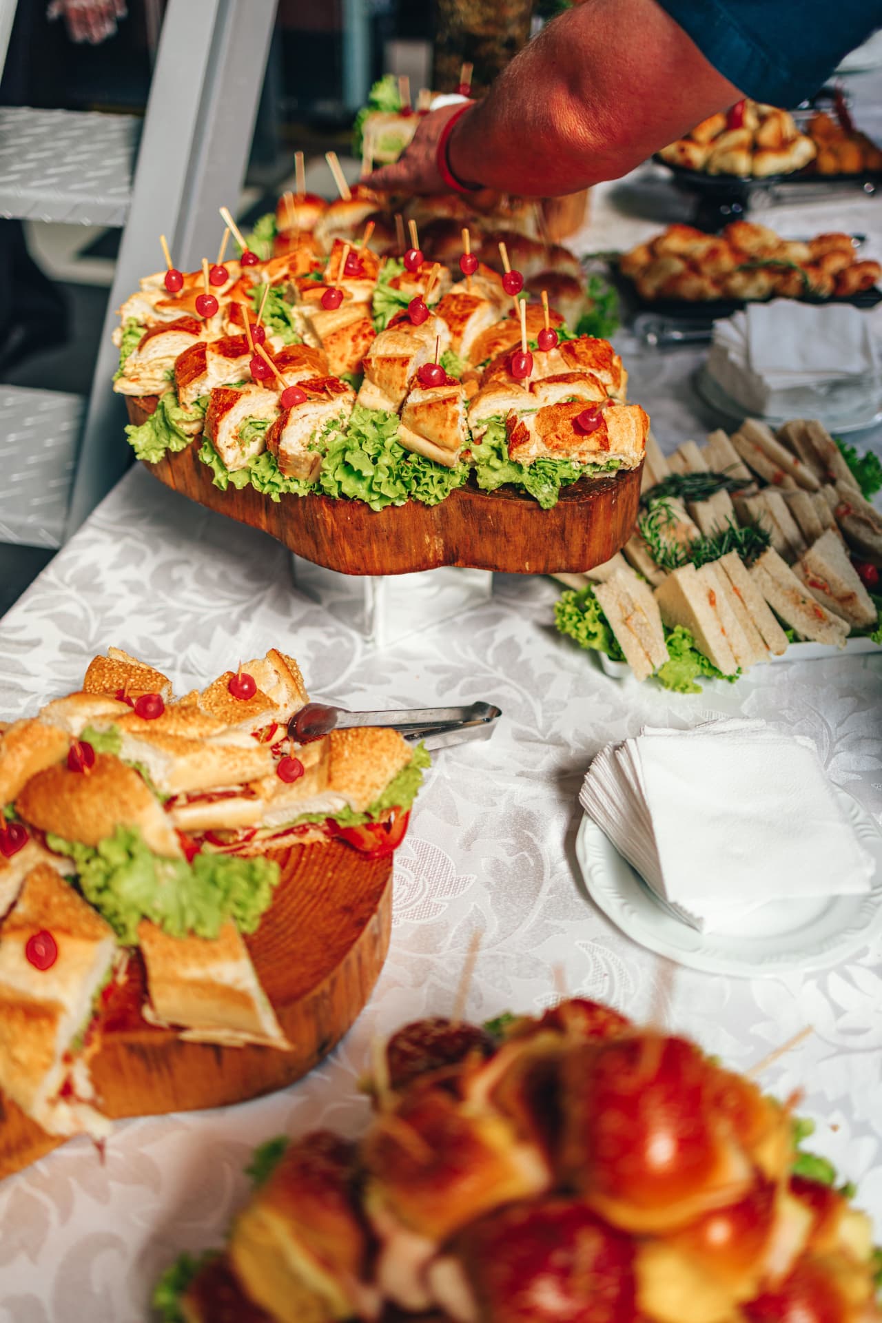 Sandwich and finger-lunch platters prepared for a working session